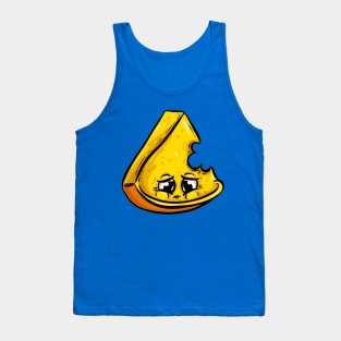 The Half Eaten Sad Cheese Cartoon Tank Top